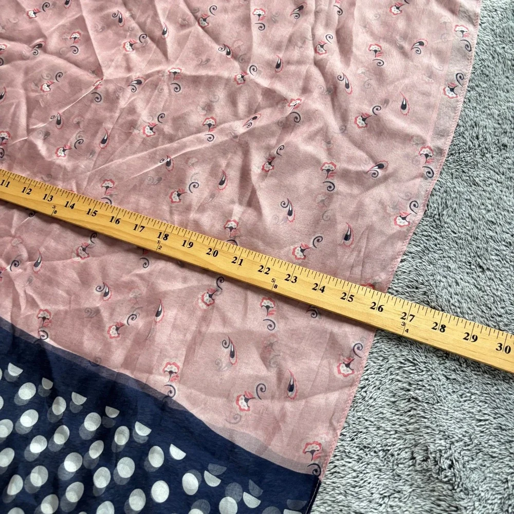 Marks Spencer Collection Pure Silk Scarf Polka Dots Cherry 70x26